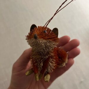 Crate&Barrel Bottlebrush Fox Christmas Ornament